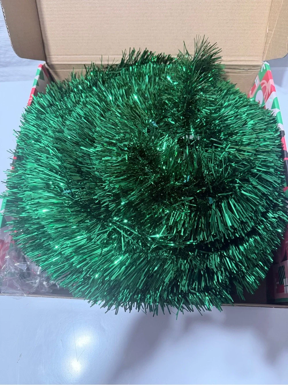 Tinsel Tree Holiday Decor - Red
